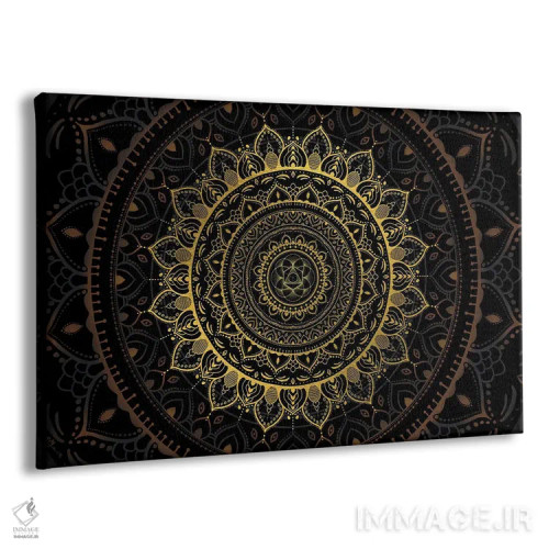تابلو ماندالای ذن طلایی اثر کامرون گری - نمای پرسپکتیو محصول