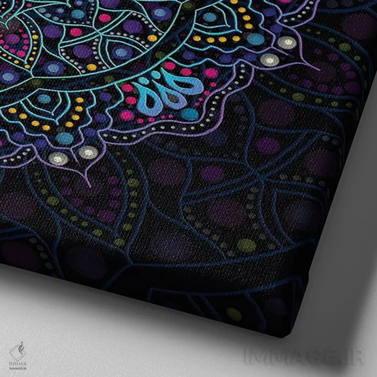 تابلو ماندالای ذن پنجم اثر کامرون گری - نمای نزدیک بافت بوم