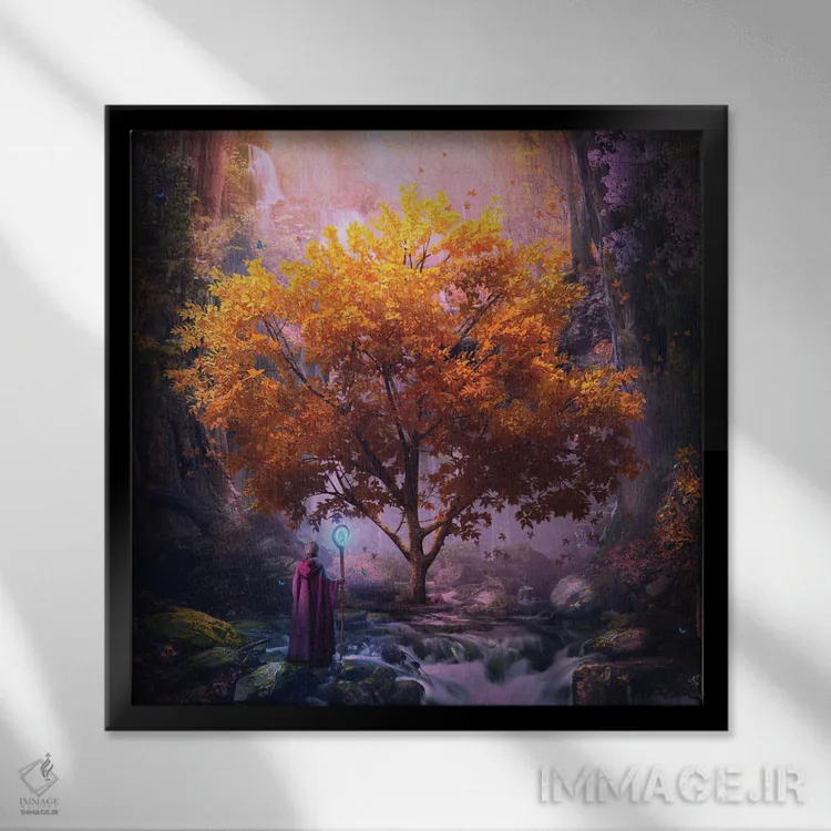 تابلو قلمرو جنگلی اثر کامرون گری - نمای قابدار مشکی