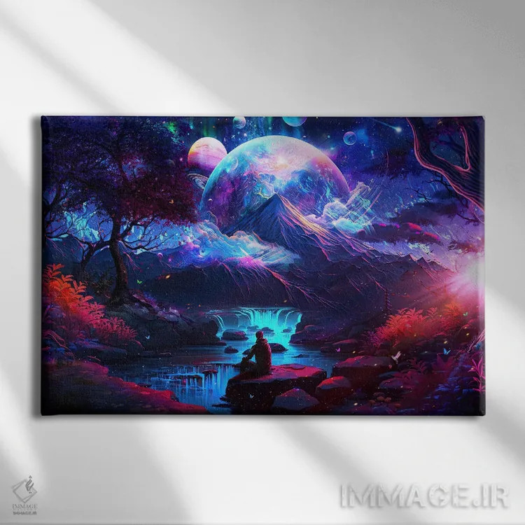 تابلو نفس کشیدن در آسمان اثر کامرون گری - نمای روبهرو روی دیوار