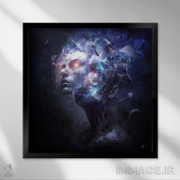 تابلو در جستجوی ستارگان اثر کامرون گری - نمای قابدار مشکی