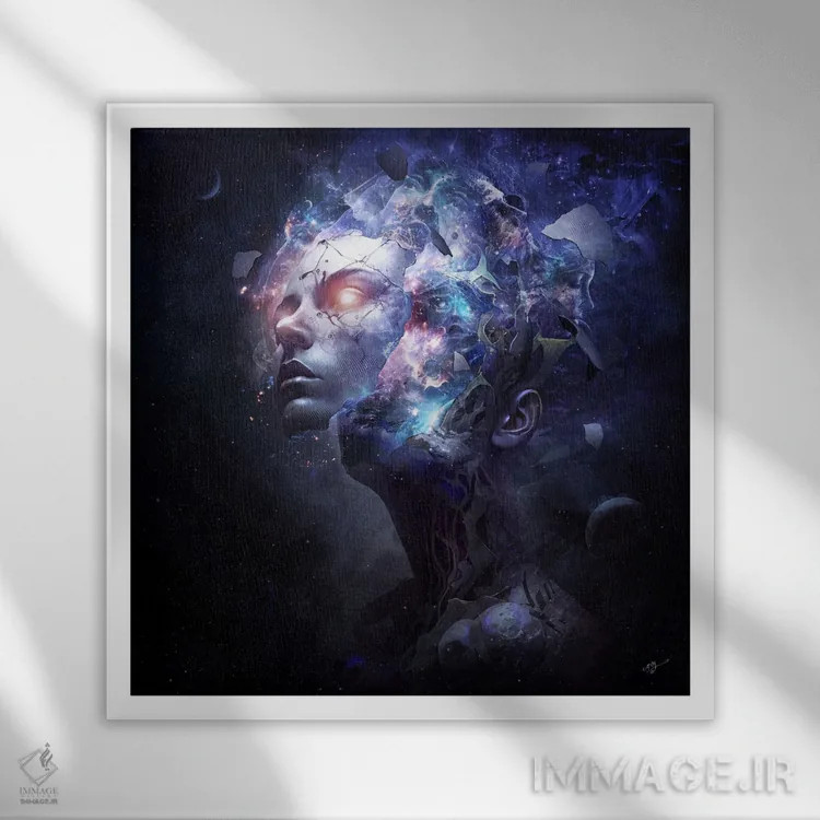 تابلو در جستجوی ستارگان اثر کامرون گری - نمای قابدار سفید