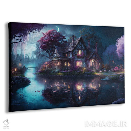 تابلو خانهٔ دریاچهای در شب اثر کامرون گری - نمای پرسپکتیو محصول