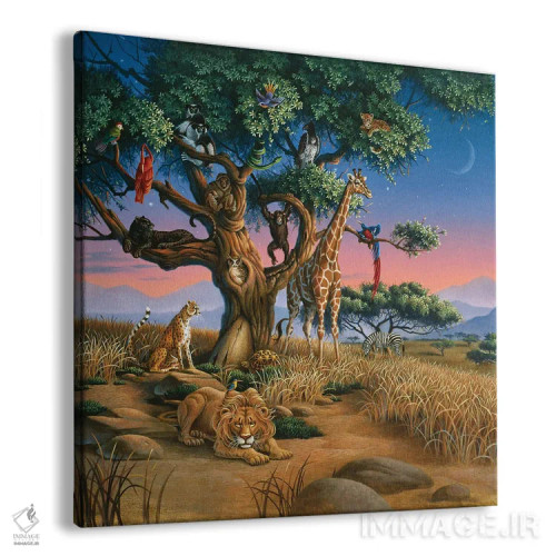 تابلو حیاتوحش آفریقا اثر کربرت گوتیه - نمای پرسپکتیو محصول
