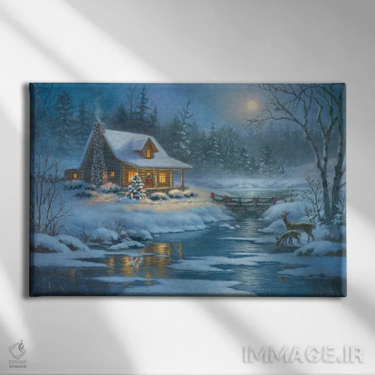 تابلو کلبهٔ کریسمس اثر کربرت گوتیه - نمای روبهرو روی دیوار