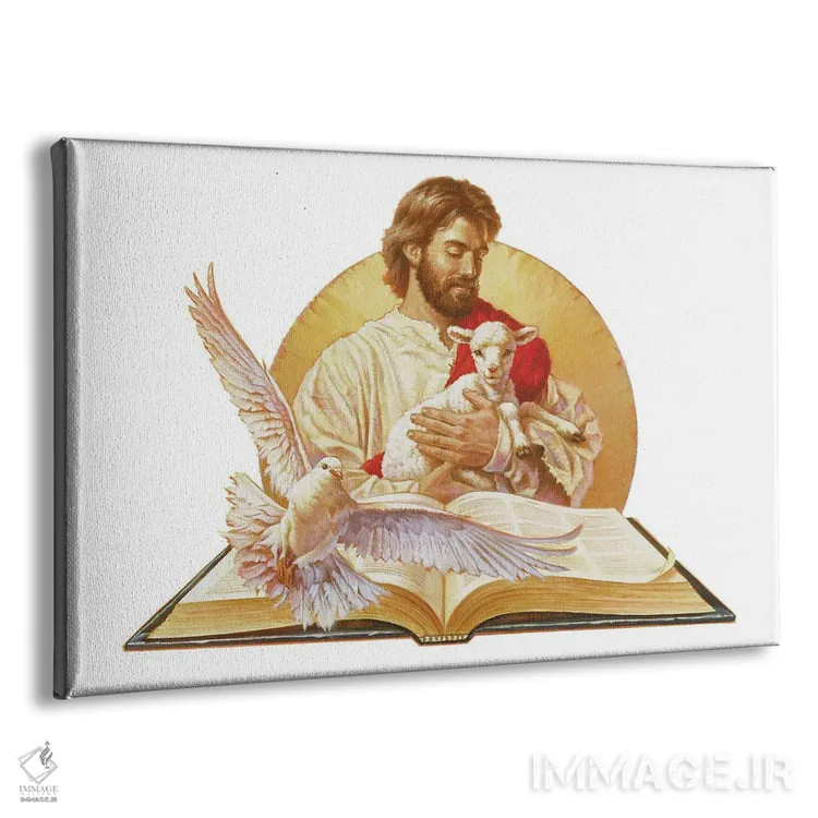تابلو عیسی، بره و کبوتر اثر کربرت گوتیه - نمای پرسپکتیو محصول