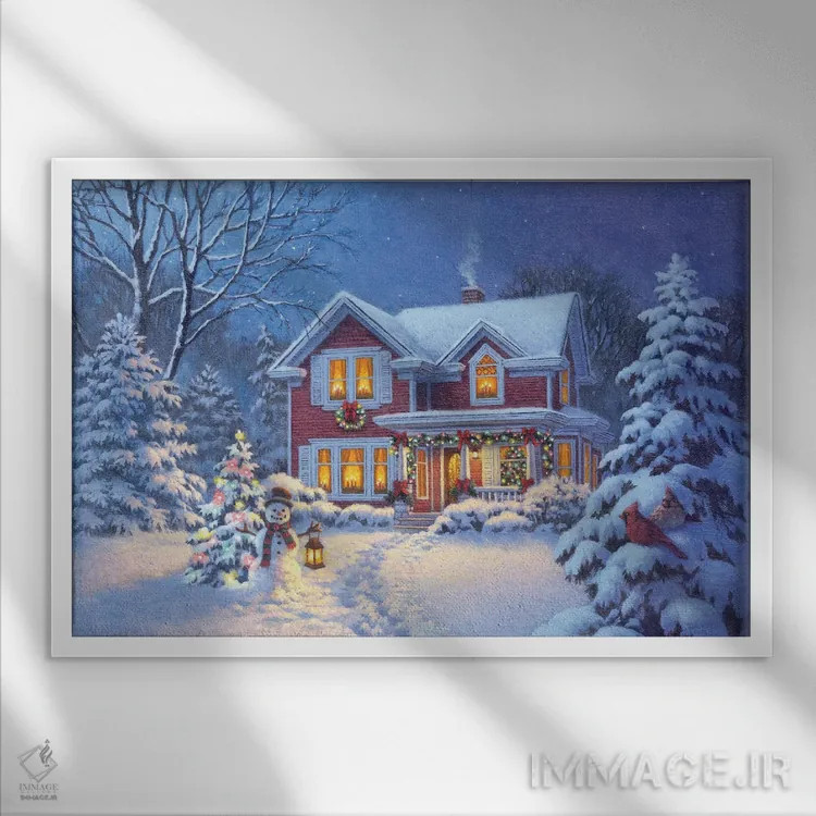تابلو تبریک کریسمس اثر کربرت گوتیه - نمای قابدار سفید
