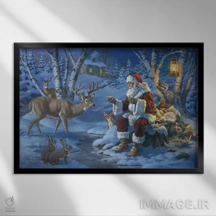 تابلو جشن کریسمس اثر کربرت گوتیه - نمای قابدار مشکی