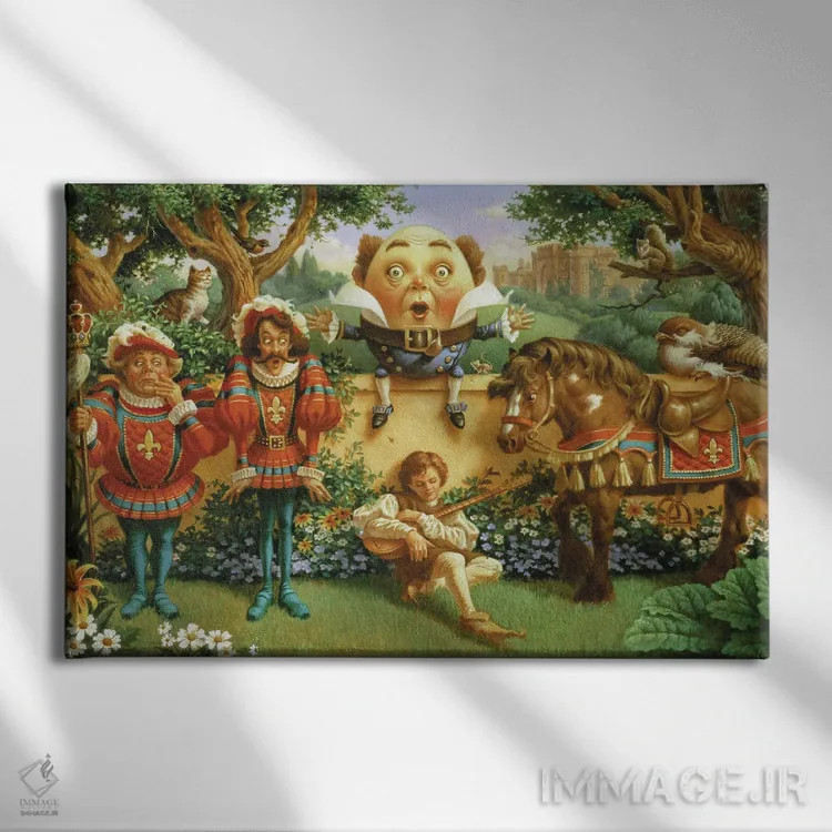 تابلو هامپتی دامپتی و دوستان (شخصیت کودکان) اثر کربرت گوتیه - نمای روبهرو روی دیوار