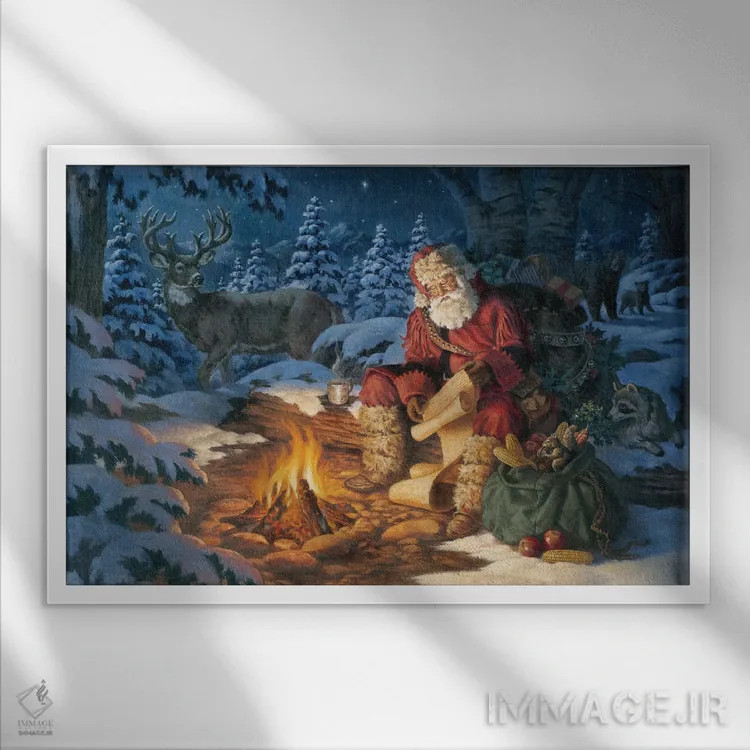 تابلو دوستان جنگلی اثر کربرت گوتیه - نمای قابدار سفید