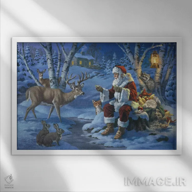 تابلو جشن کریسمس اثر کربرت گوتیه - نمای قابدار سفید