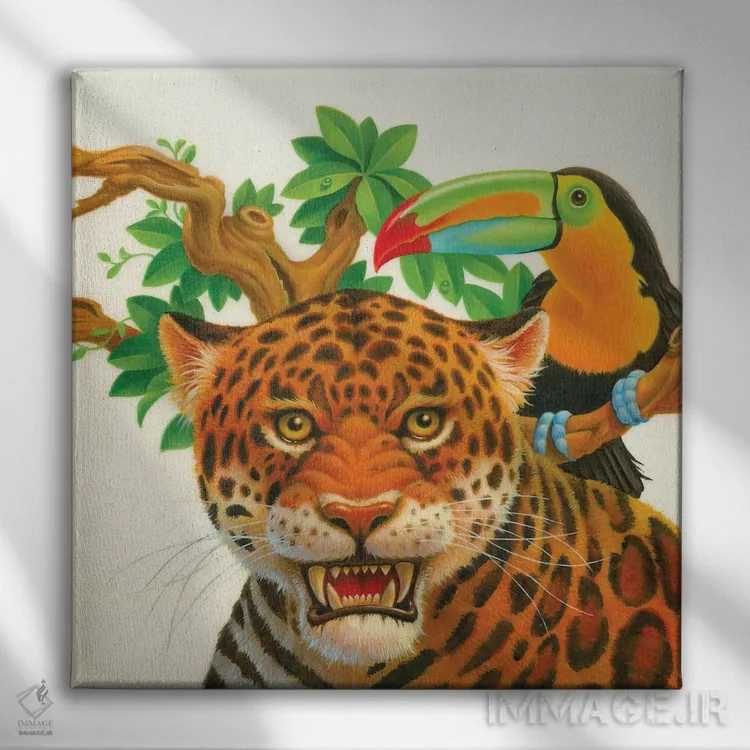 تابلو توکان پلنگی (پرنده) اثر کربرت گوتیه - نمای روبهرو روی دیوار