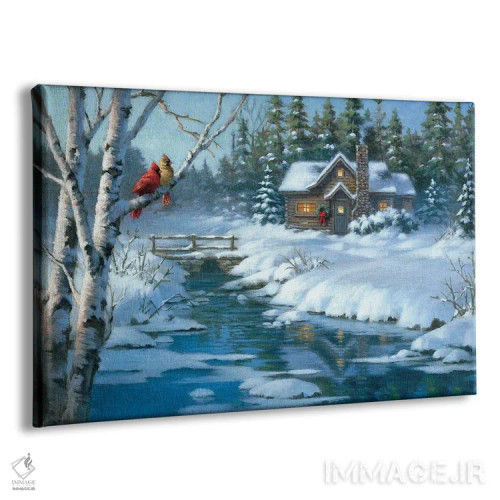 تابلو کلبه کنار نهر شمالی اثر کربرت گوتیه - نمای پرسپکتیو محصول