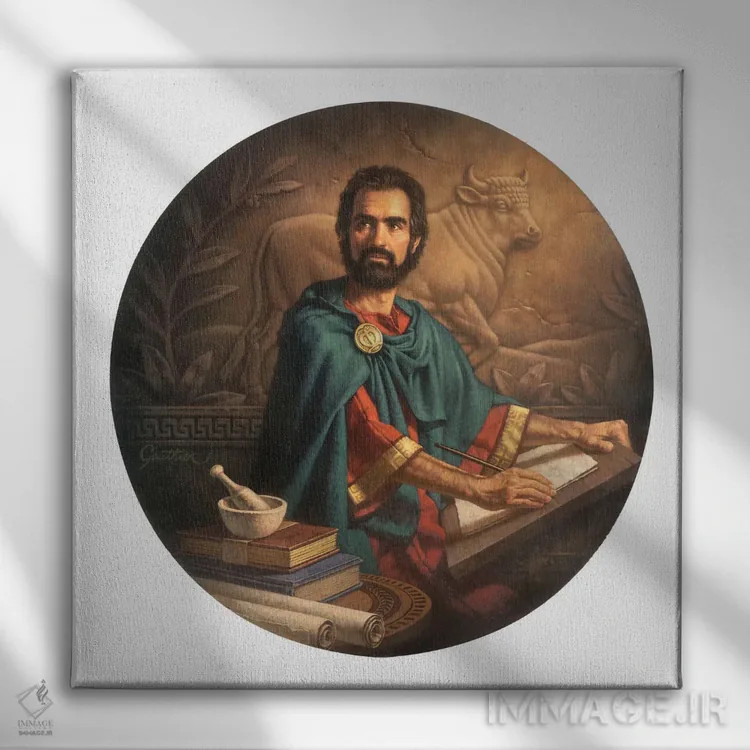 تابلو سن لوک (Saint Luke) اثر کربرت گوتیه - نمای روبهرو روی دیوار