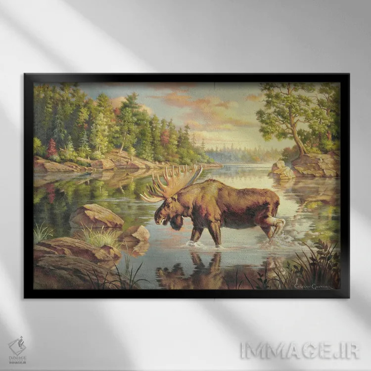 تابلو پادشاه شمال اثر کربرت گوتیه - نمای قابدار مشکی