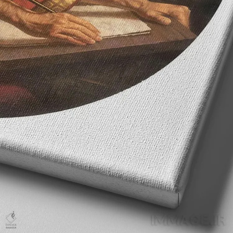 تابلو سن لوک (Saint Luke) اثر کربرت گوتیه - نمای نزدیک بافت بوم