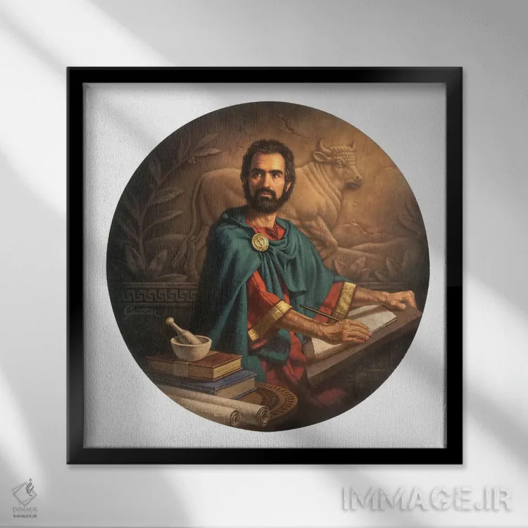 تابلو سن لوک (Saint Luke) اثر کربرت گوتیه - نمای قابدار مشکی