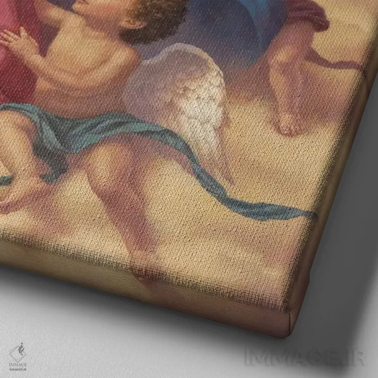 تابلو عروج (Assumption) اثر کربرت گوتیه - نمای نزدیک بافت بوم