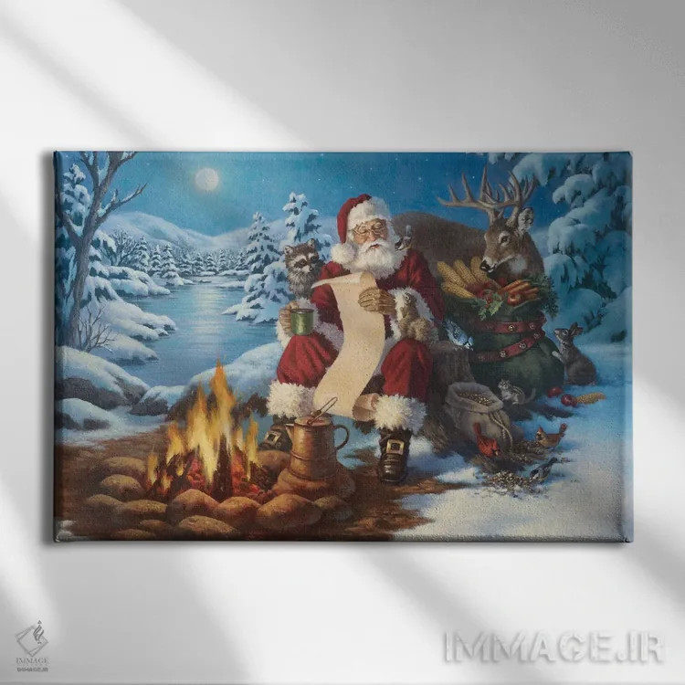 تابلو فهرست بابانوئل اثر کربرت گوتیه - نمای روبهرو روی دیوار