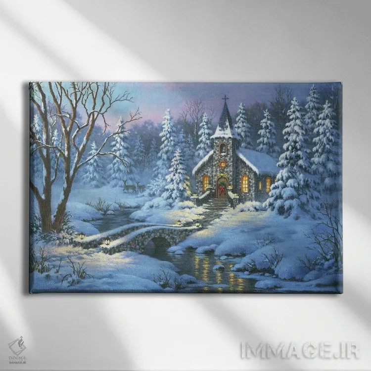 تابلو غروب شب کریسمس اثر کربرت گوتیه - نمای روبهرو روی دیوار