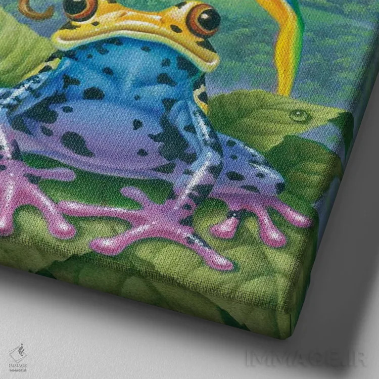 تابلو قورباغههای درختی اثر کربرت گوتیه - نمای نزدیک بافت بوم