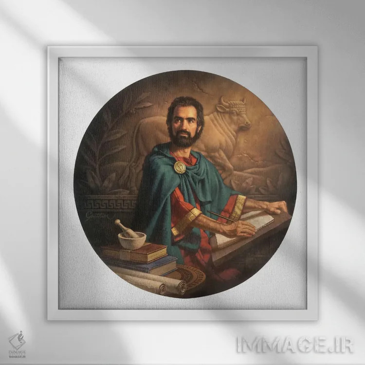 تابلو سن لوک (Saint Luke) اثر کربرت گوتیه - نمای قابدار سفید