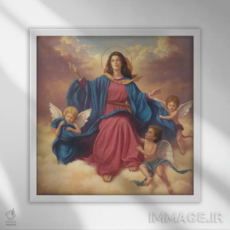 تابلو عروج (Assumption) اثر کربرت گوتیه - نمای قابدار سفید