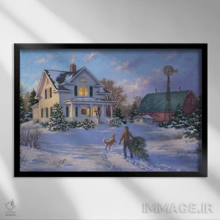 تابلو به خانه خوش آمدید اثر کربرت گوتیه - نمای قابدار مشکی