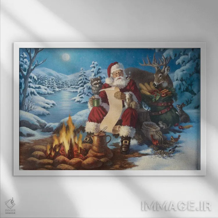 تابلو فهرست بابانوئل اثر کربرت گوتیه - نمای قابدار سفید