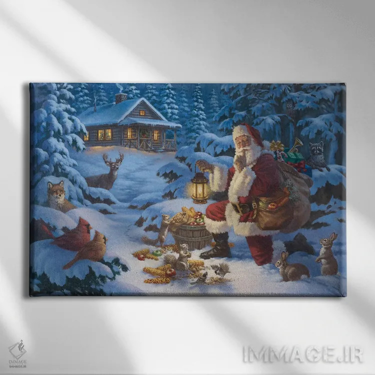 تابلو بابانوئل جنگلی اثر کربرت گوتیه - نمای روبهرو روی دیوار