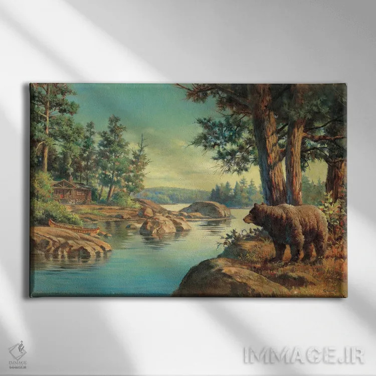 تابلو خرس سیاه اثر کربرت گوتیه - نمای روبهرو روی دیوار