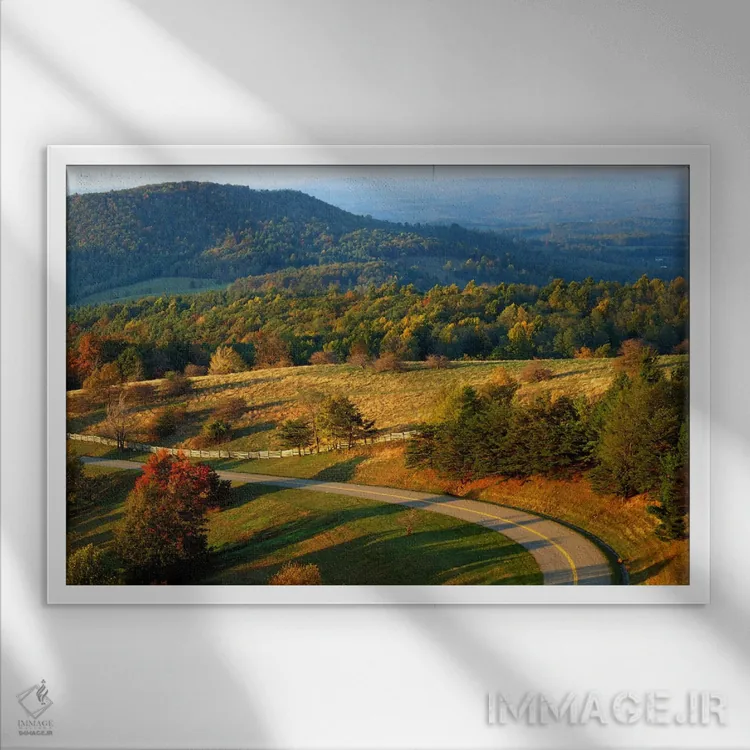 تابلو منظره کوهستانی ۱، بلو ریج پارکوی، شهرستان پاتریک، ویرجینیا، آمریکا اثر چارلز گرچ - نمای قابدار سفید