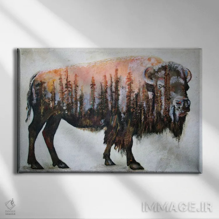 تابلو گاو ایستاده اثر کری گولر - نمای روبهرو روی دیوار