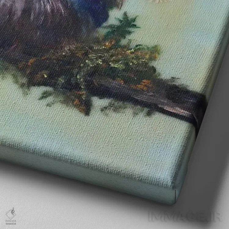 تابلو گریفین (موجود افسانهای/نام) اثر کری گولر - نمای نزدیک بافت بوم