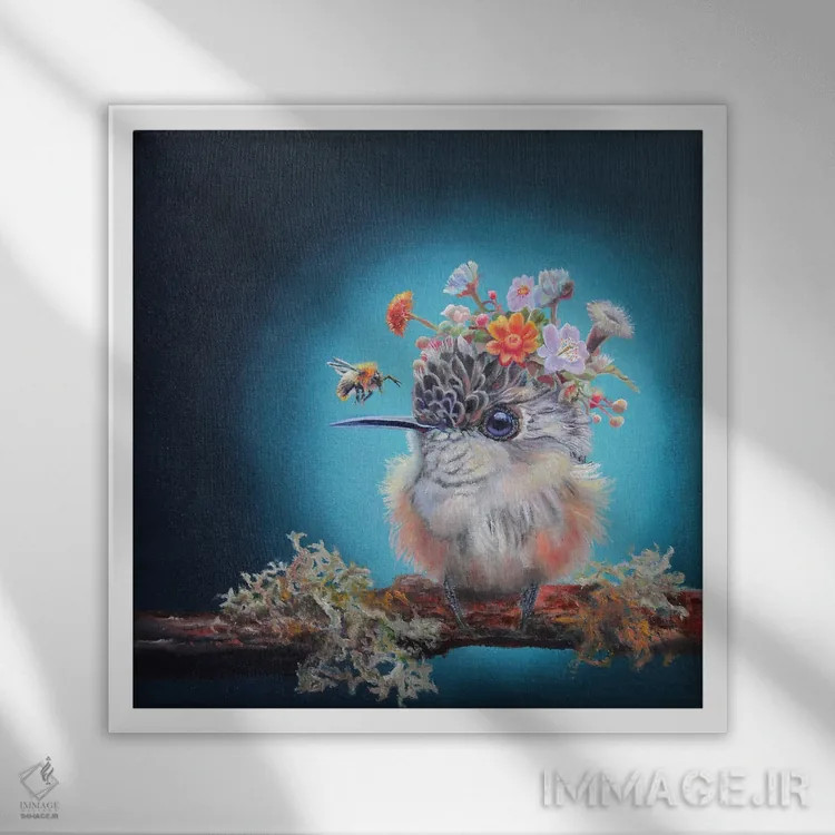 تابلو ژیزل (نام شخص) اثر کری گولر - نمای قابدار سفید