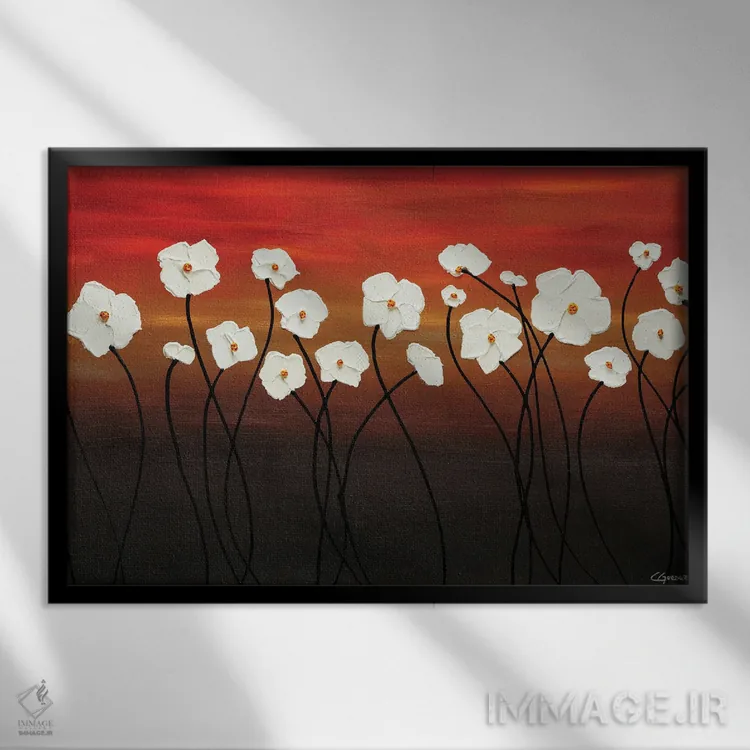 تابلو رؤیاهای سفید اثر کارمن گودز - نمای قابدار مشکی
