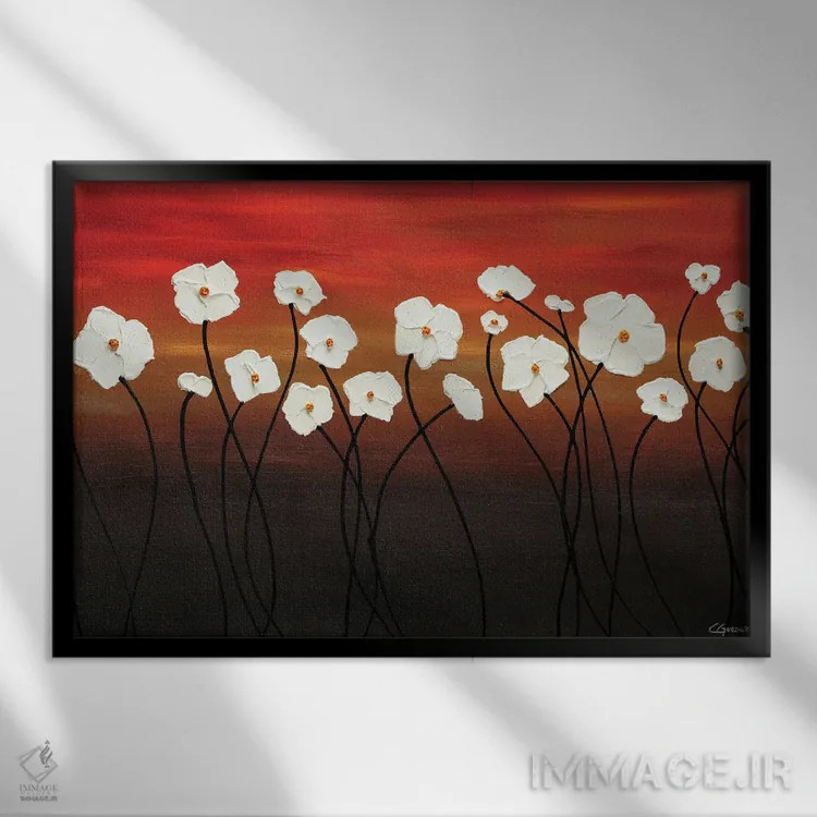 تابلو رؤیاهای سفید اثر کارمن گودز - نمای قابدار مشکی