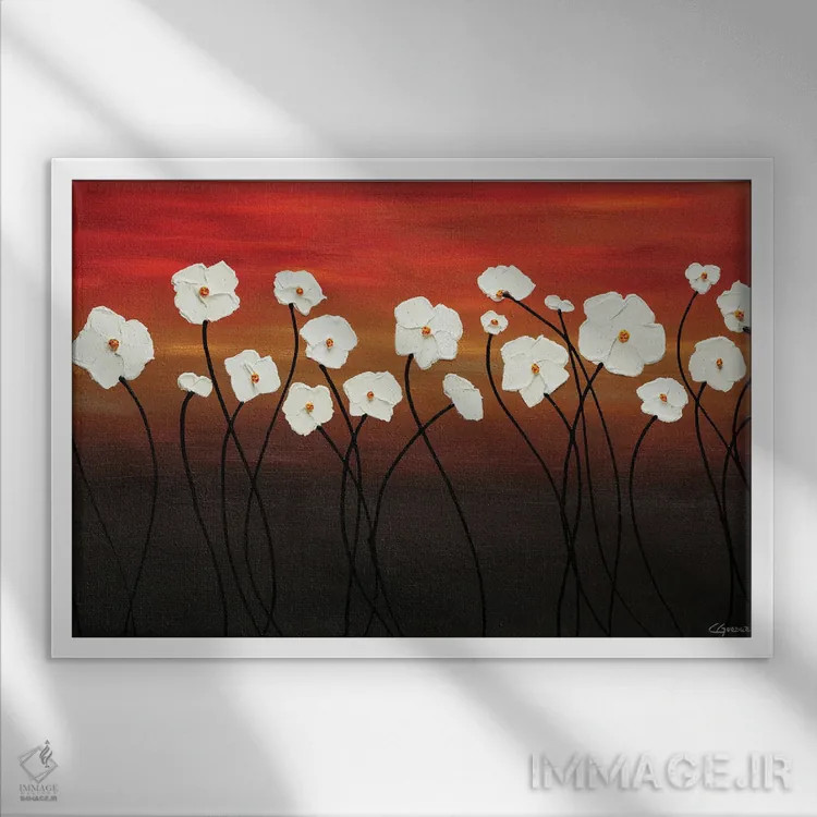 تابلو رؤیاهای سفید اثر کارمن گودز - نمای قابدار سفید