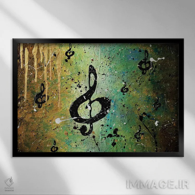 تابلو اجرای دستهجمعی کیهانی اثر کارمن گودز - نمای قابدار مشکی