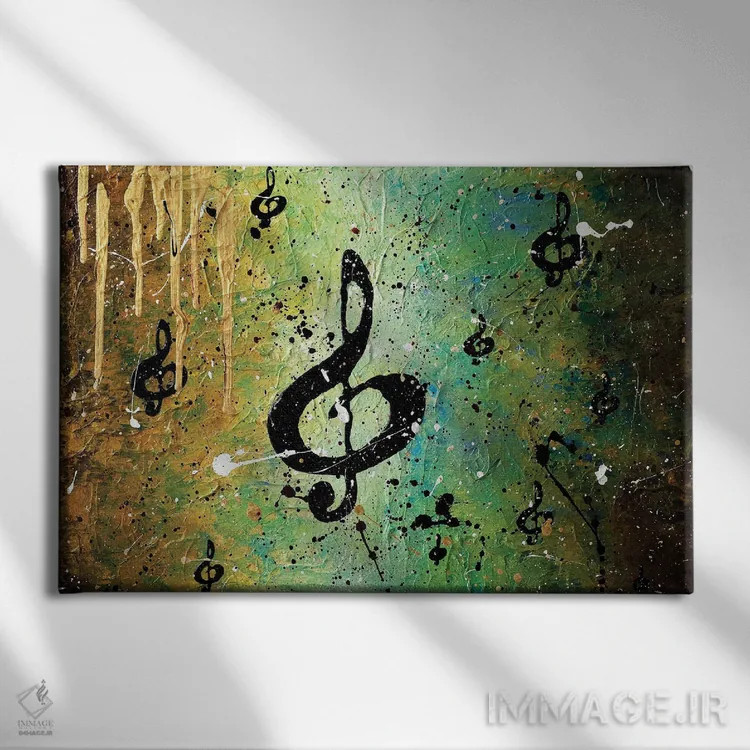 تابلو اجرای دستهجمعی کیهانی اثر کارمن گودز - نمای روبهرو روی دیوار