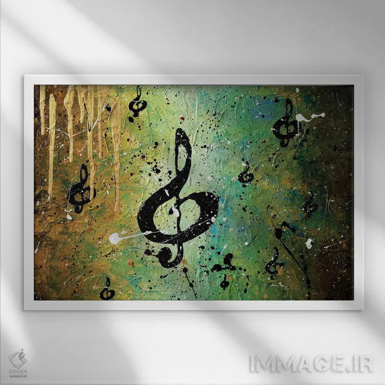 تابلو اجرای دستهجمعی کیهانی اثر کارمن گودز - نمای قابدار سفید