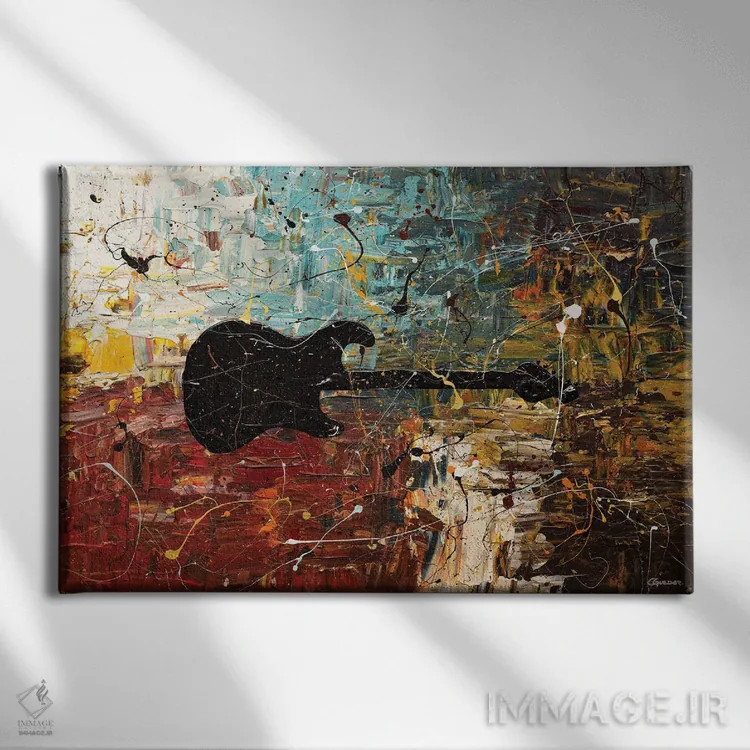 تابلو داستان گیتار اثر کارمن گودز - نمای روبهرو روی دیوار