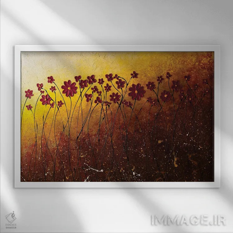 تابلو گلهای وحشی اثر کارمن گودز - نمای قابدار سفید