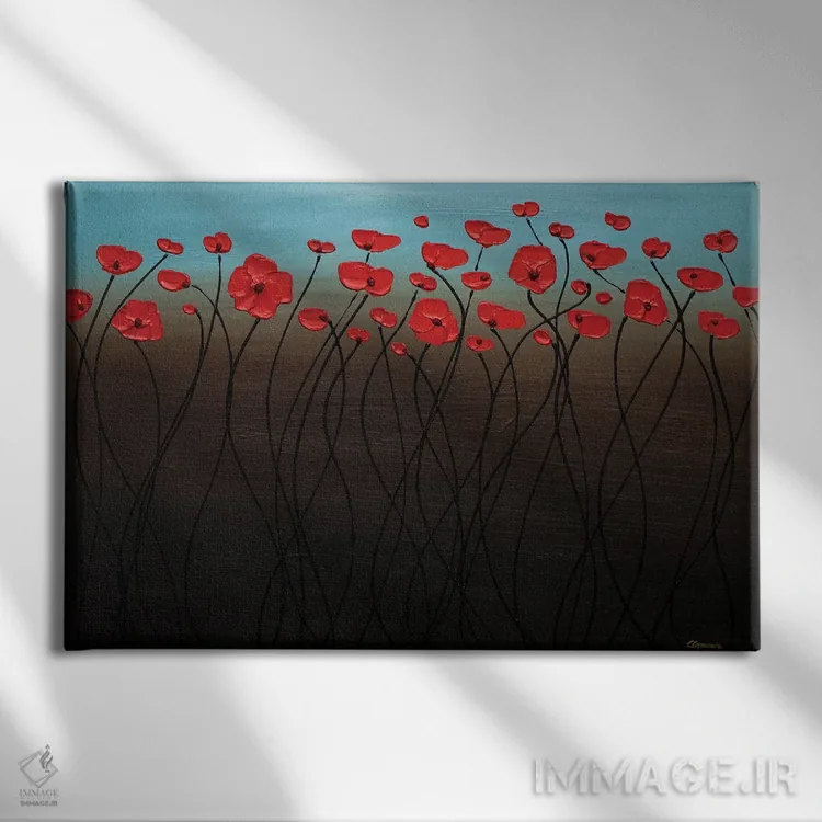 تابلو آسمان آبی اثر کارمن گودز - نمای روبهرو روی دیوار