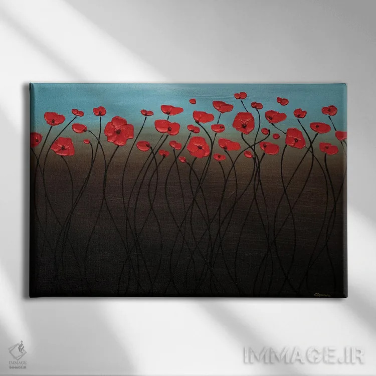 تابلو آسمان آبی اثر کارمن گودز - نمای روبهرو روی دیوار