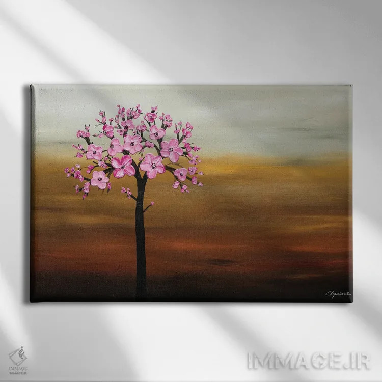 تابلو شکوفه گیلاس اثر کارمن گودز - نمای روبهرو روی دیوار