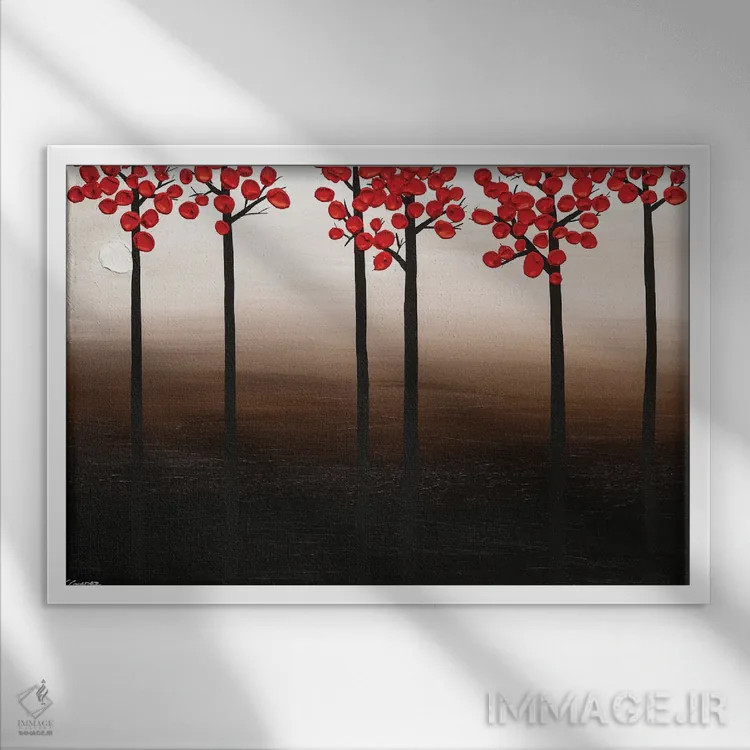 تابلو منظرهٔ مدرن اثر کارمن گودز - نمای قابدار سفید