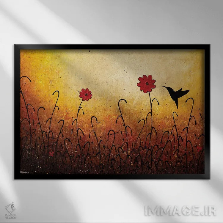 تابلو الهام شیرین اثر کارمن گودز - نمای قابدار مشکی