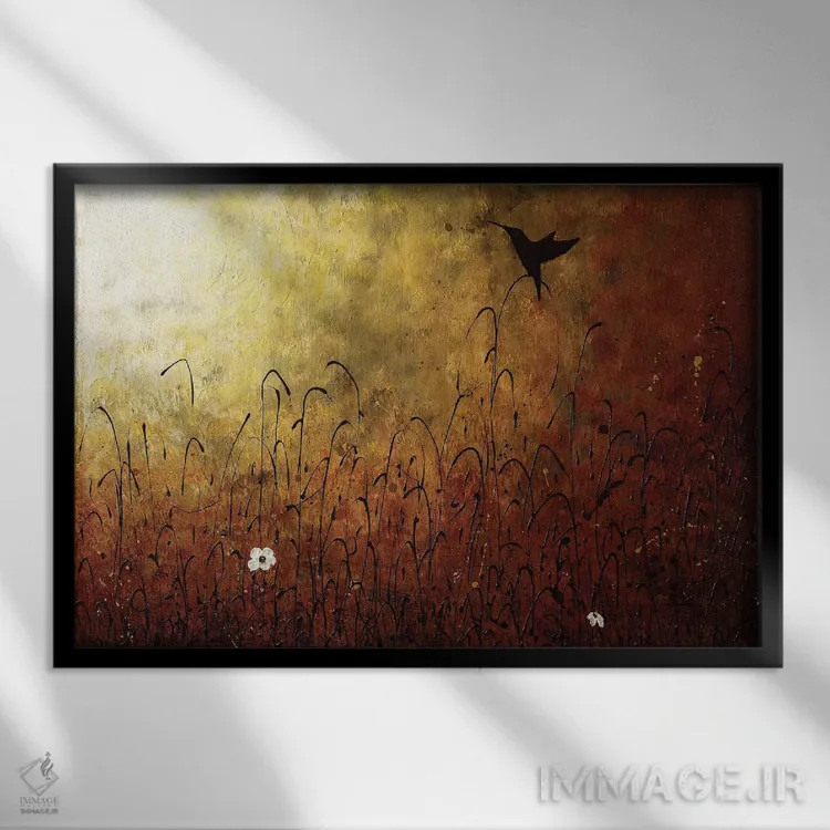 تابلو دنبال نور رفتن اثر کارمن گودز - نمای قابدار مشکی