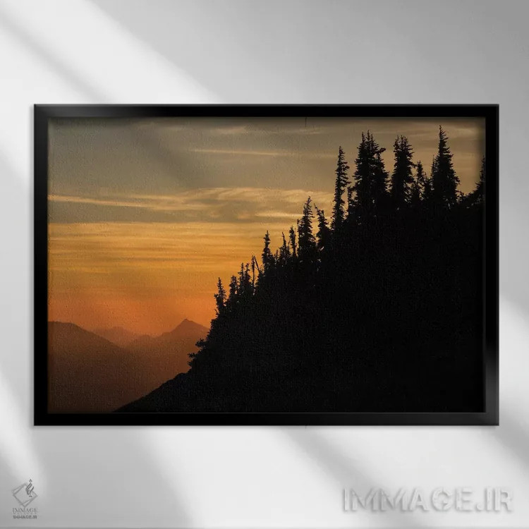 تابلو غروب آلپ المپیک اثر کن آرچر - نمای قابدار مشکی